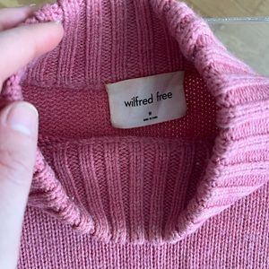 Wilfred Pink mockneck sweater (Aritzia)